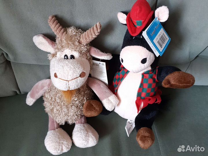 Мягкие игрушки мышь змея лошадка собачка овечка