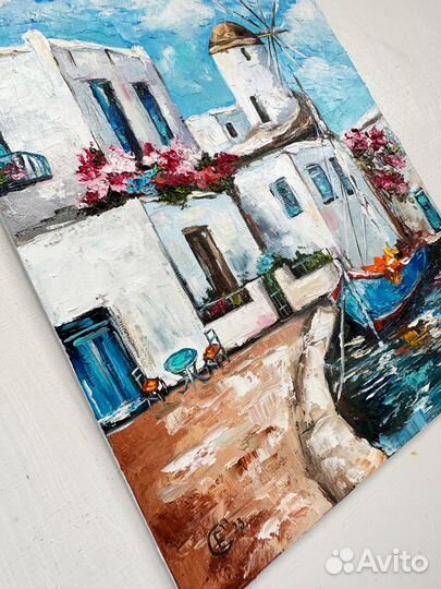 Картина маслом с морем Картина Средиземноморье