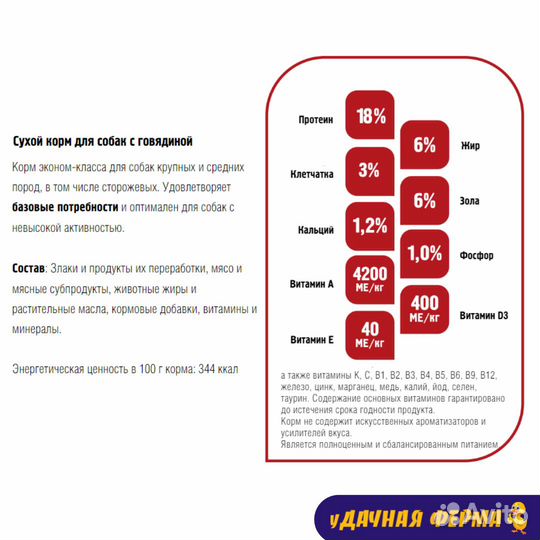 Корм Пурина Provipet для собак с говядиной (13 кг)