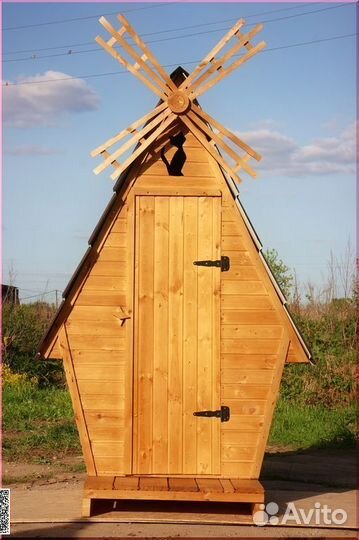 Дачный туалет деревянный DRE449