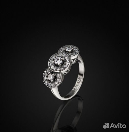 Серебряное кольцо, новое. 18.5 размер