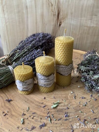 Свечи из медовой вощины с травами
