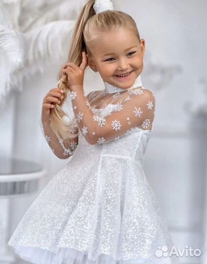 Платье снежинки 110-116 снежность