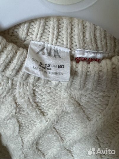 Свитер zara детский 80 см 9-12 m