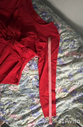 Боди красное. Принтуха. Размер XXL