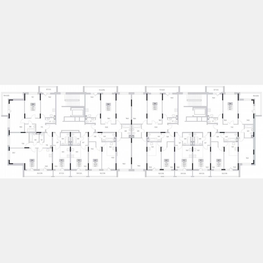 3-к. квартира, 89,9 м², 6/6 эт.