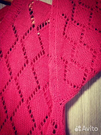 Свитер женский 52-54-56 ажурный, ручная вязка