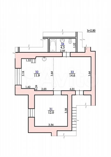 1-к. квартира, 42 м², 1/5 эт.