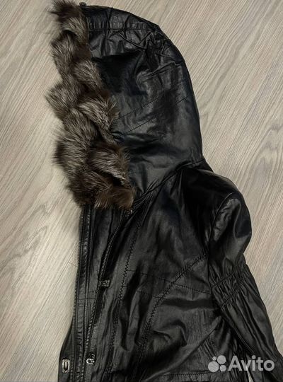 Куртка кожаная женская с мехом