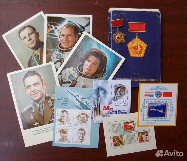 Гагарин Космос Терешкова знак лунохд Открытки. 14
