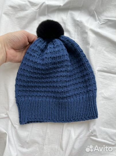 Вязаная шапка мужская новая ручная работа