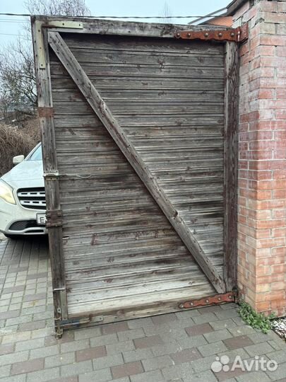 Ворота с калиткой деревянные бу