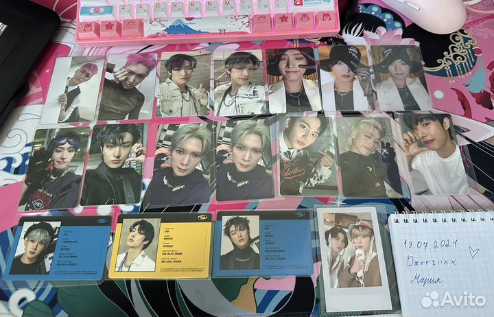 Карты ateez, минги, ёсан, сан, чонхо