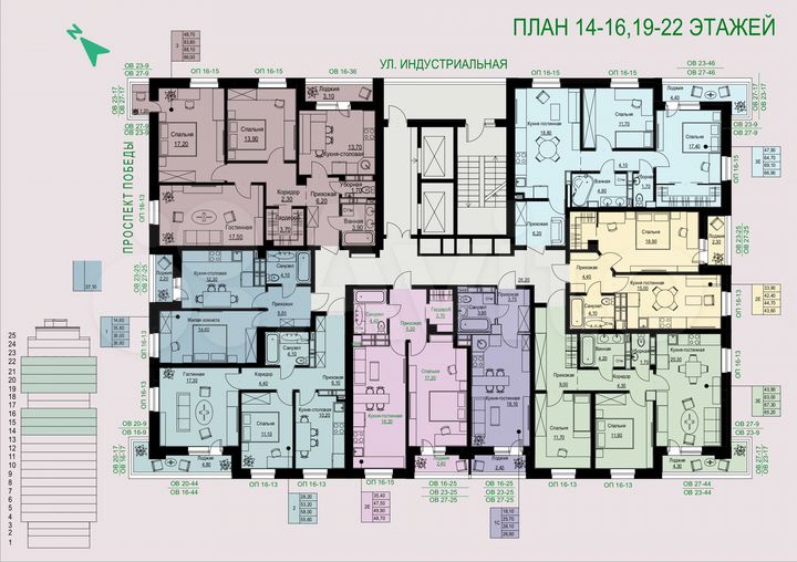 1-к. квартира, 49,9 м², 18/25 эт.