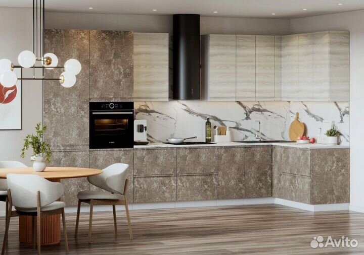 Кухонный гарнитур новый прямой Бруклин бетон