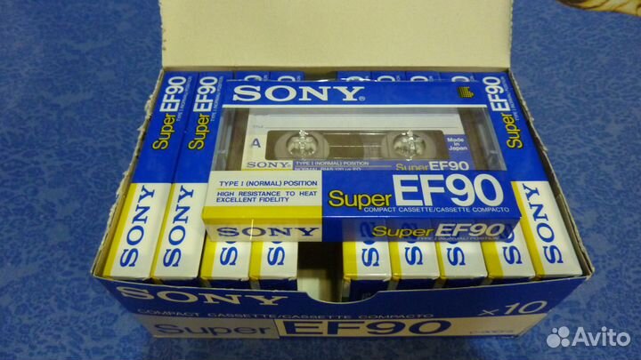 Блок запечатанных аудиокассет Sony Super EF90