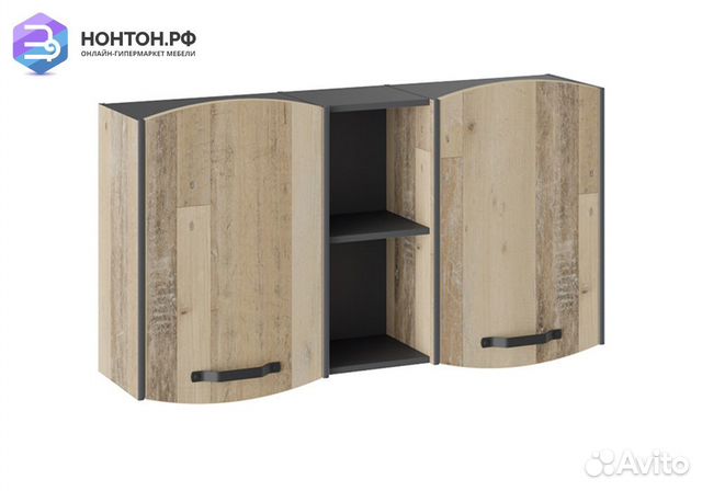 Шкаф навесной Кристофер фон серый / олд стайл