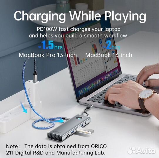 Док-станция orico hdmi, USB 3.0, RJ45 2.5G, PD100w