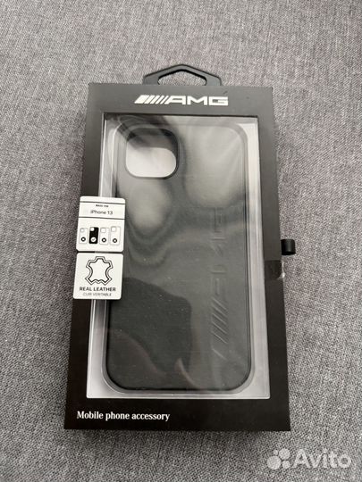 Чехол AMG для iPhone 13 Genuine leather