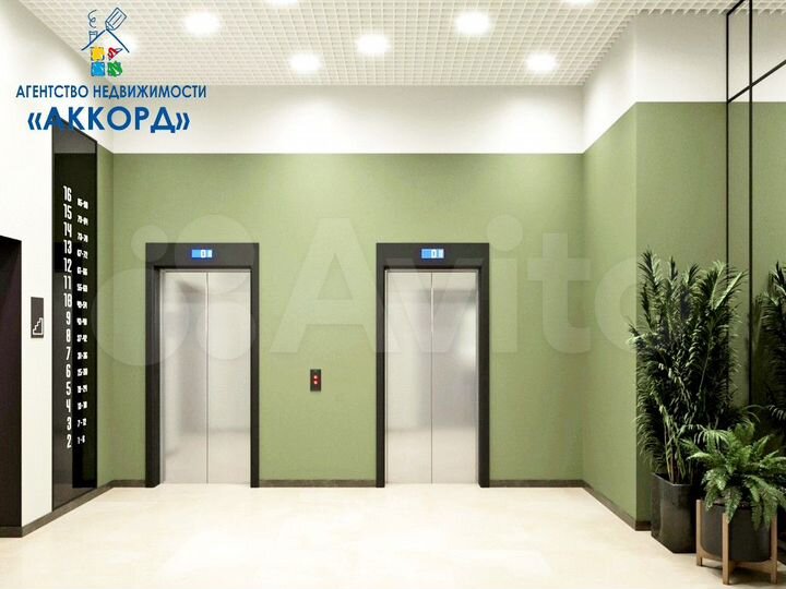 2-к. квартира, 52,8 м², 6/16 эт.