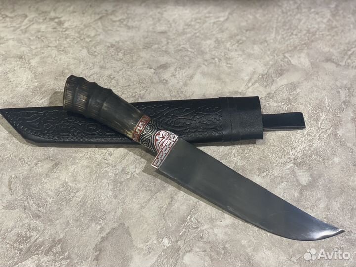Пчак большой шеф, гарда гравировка рог архара, шх