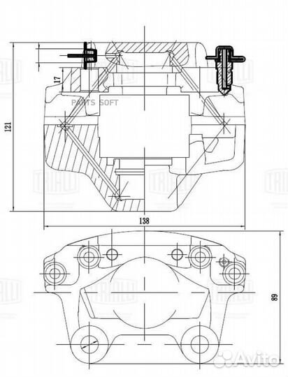 Суппорт торм. для а/м Opel Vectra B (95) зад. лев. d35мм (CF 032113) trialli CF032113