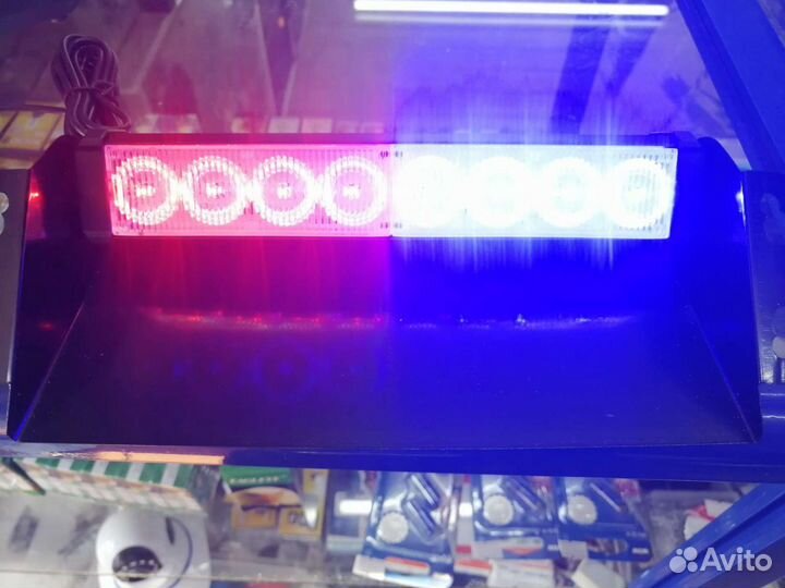 Стробоскоп сине-красный на лобовое стекло