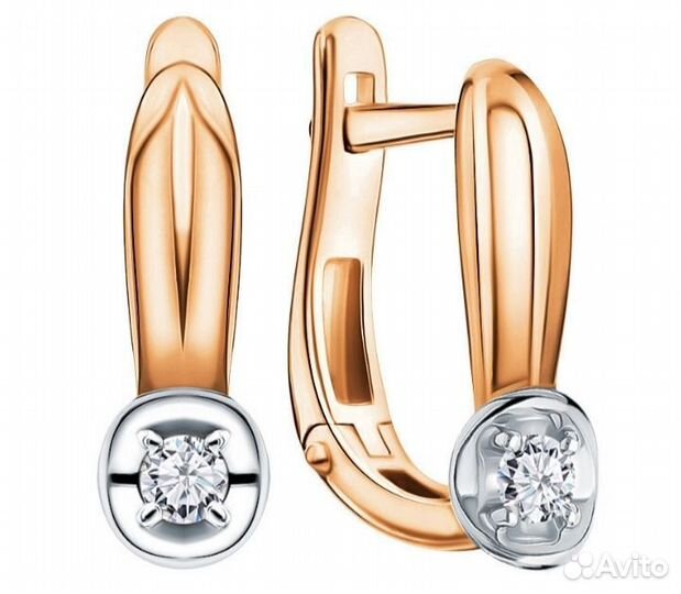 Золотые серьги с бриллиантами
