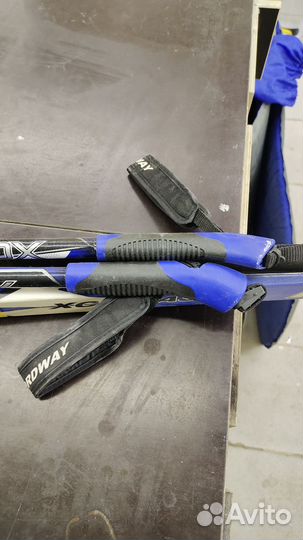 Лыжи беговые, палки, ботинки 45 на рост 185