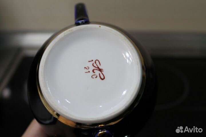 Фарфоровая сахарница кобальт Полонное