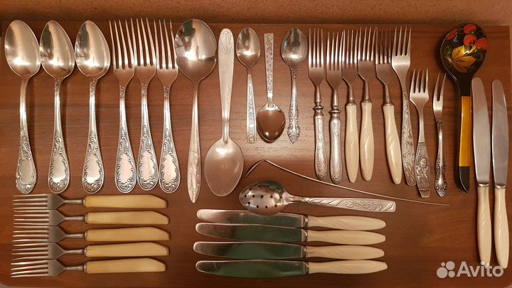 Ложки вилки ножи мельхиор СССР