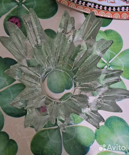 Ваза винтаж финское стекло корона конфетница салат