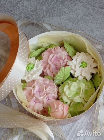 Съедобный подарок - цветы из зефира на День мамы