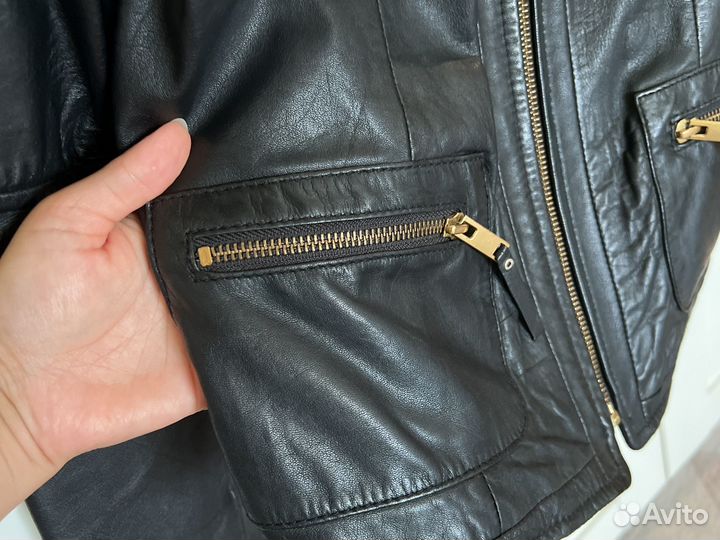 Кожаная куртка mango xs
