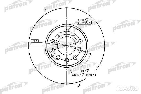 Диск тормозной передний вентилируемый patron, PBD4