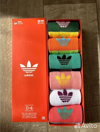 Носки adidas в подарочной упаковке 37-41