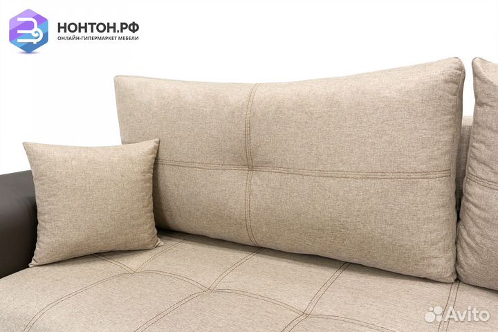 Диван угловой еврокнижка Амстердам бежевый