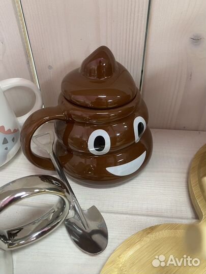 Кружка с ложкой в виде лопаты