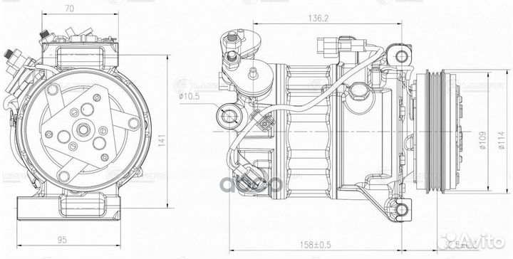 Компрессор кондиционера volvo S60/S80/XC60/XC70