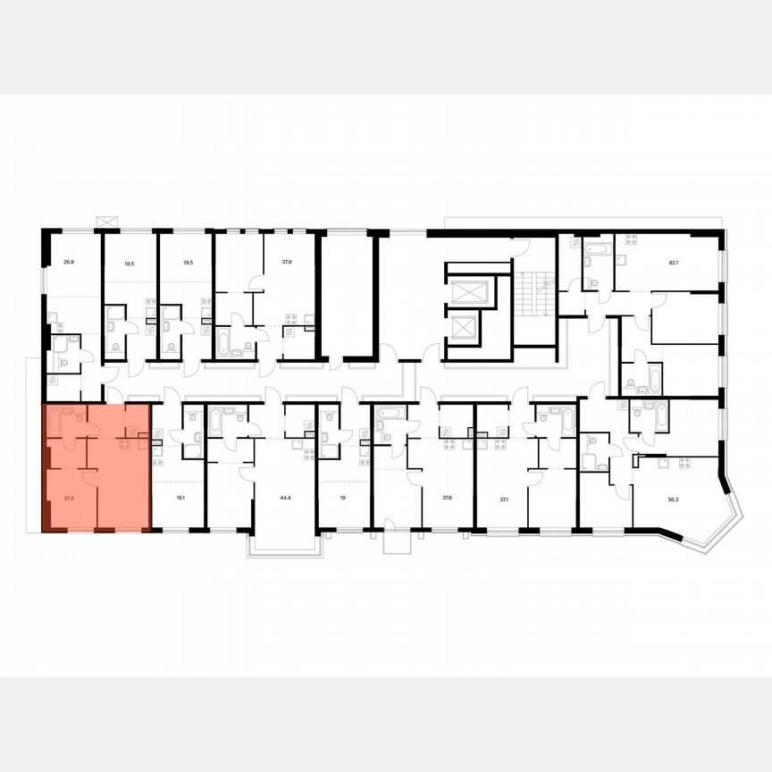 1-к. квартира, 37,3 м², 3/17 эт.