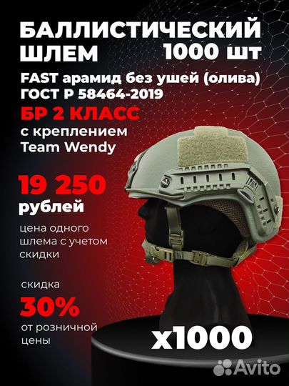 Баллистический шлем без ушей c Team Wendy опт