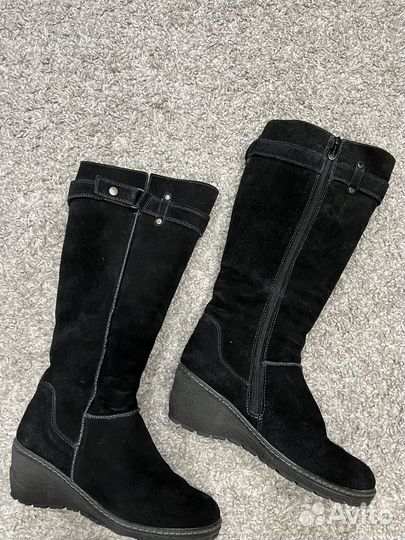 Зимние женские сапоги 38 натуральная замша