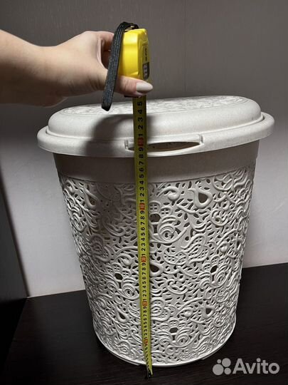 Корзина для белья бежевая