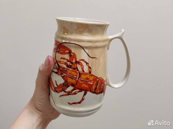 Кружка пивная Рак фаянс Полонский фз СССР