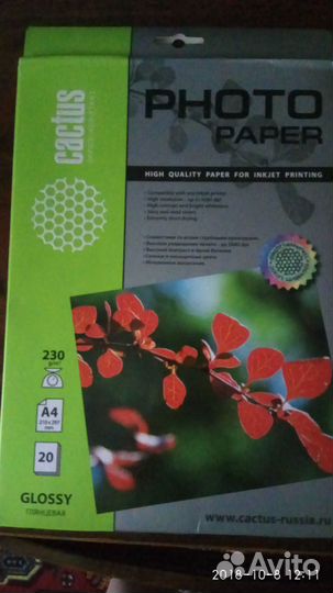 Фотобумага Canon(10х15),Cactus,Revcol А4 глянцевая
