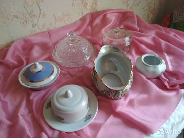 Посуда времен СССР. Конфетницы, масленки