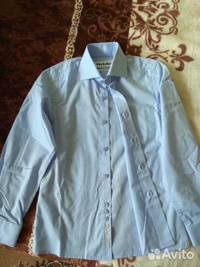 Рубашка школьная голубая ф.VAN cliff, р.128