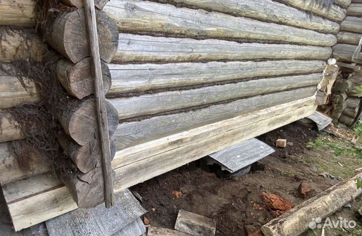 Подъем дома, замена венцов, замена фцндамента