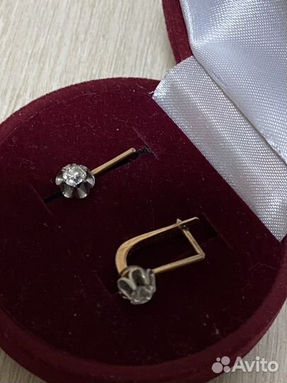 Серьги СССР с бриллиантами