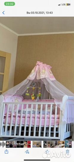 Бортики и балдахин в кроватку